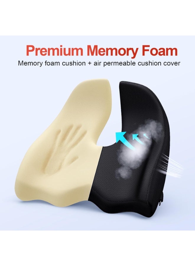 X Large Memory Seat Cushion for Office Chair Ergonomic Cushions  Pillow for Pressure Relief Sciatica  Pain Relief Memory Foam for Long Sitting for Gaming Chair and Car Seat - Image 4