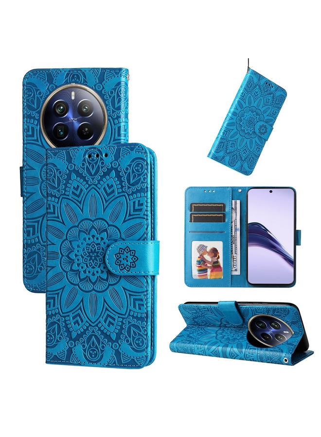 The Bros Case For Realme 13 Pro / 13 Pro+ / P1 Pro Global Embossed Sunflower Leather Phone Case