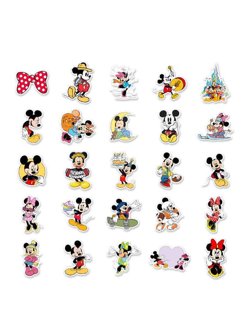 Generic - 50-Piece Mickey Mouse Stickers Waterproof Cute Cartoon Vinyl Stickers for Laptop - Image 1
