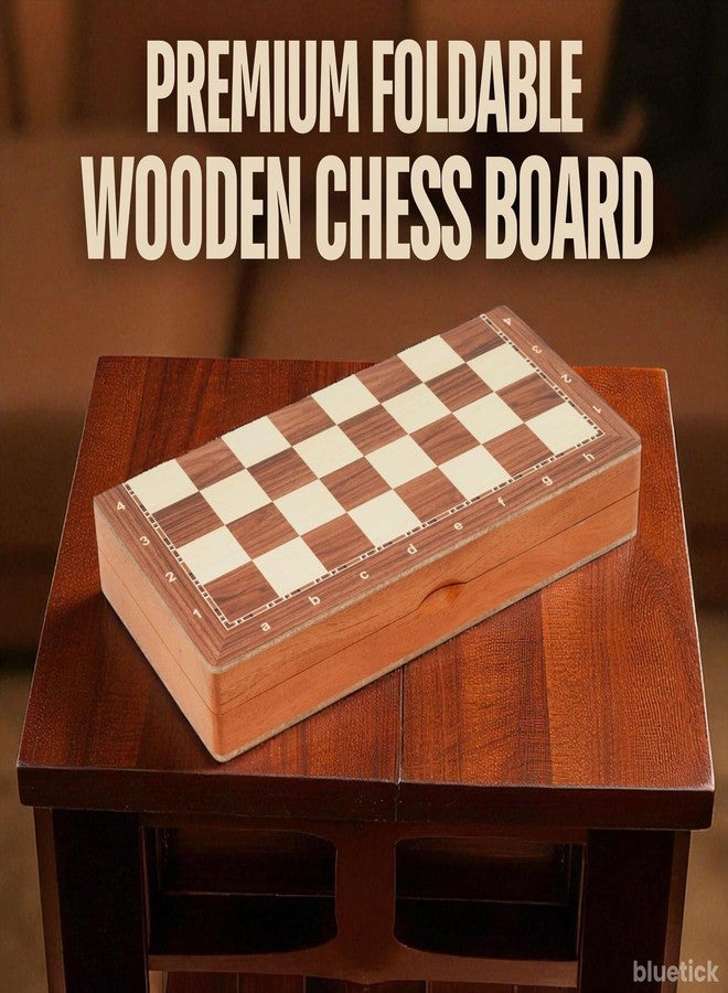 Blue Tick Bluetick 10 x 10 Inches Wooden Magnetic Chess Board Foldable Set with Magnetic Pieces & Extra Queens – Travel Chess Game for Kids & Adults - Image 4