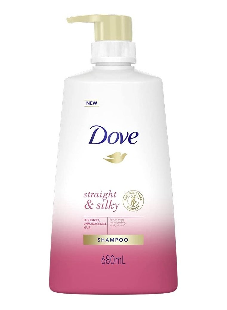 Dove ULTRA CARE STRAIGHT & SILKY SHAMPOO for frizzy, unmanageable hair 680 ml - Image 2