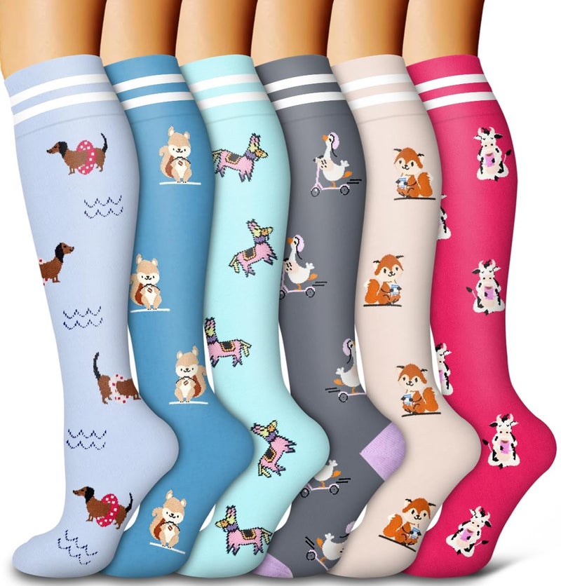 Bluemaple 6 Pack Copper Compression Socks for Women and Men Circulation-Best Support for Medical, Running,Nursing,Athletic - Image 1