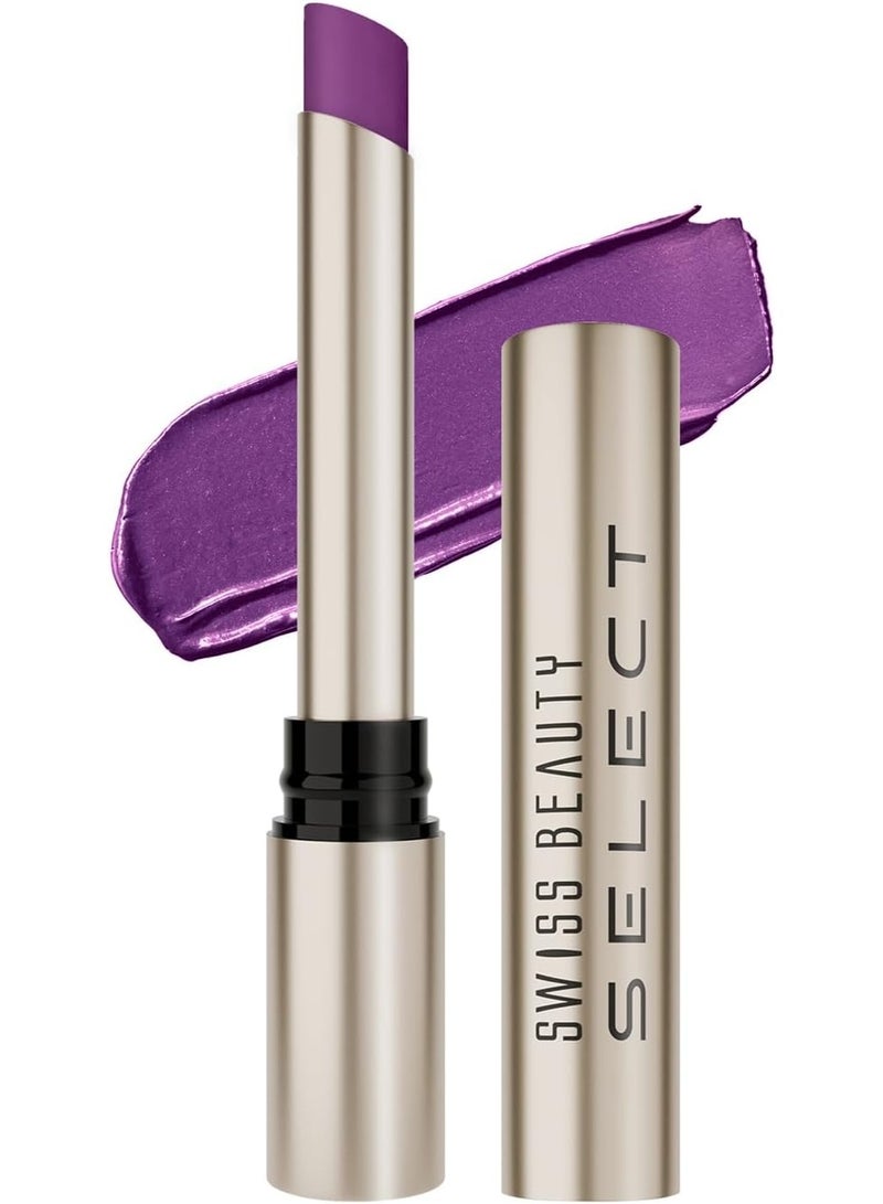 Swiss Beauty Select High On Shine Creamy Lipstick | With Mirror-shine finish | Enriched with Vitamin E | Shade- Admirer Plum, 1g | - Image 1
