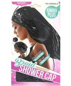 Magic Collection Super Jumbo Plus Braid Shower Cap (Black) - Image 1