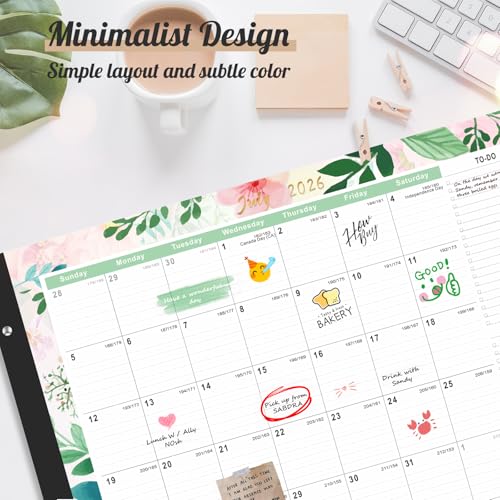 Gannyfer Desk Calendar 2026-2027 - 18 Month Large Desk Calendar 2026, Use Now to Jun 2027, 22" x 17" Desktop Pad Calendar, Office Supplies Perfect for Planning and Organizing In Your Home, School or Office - Image 2