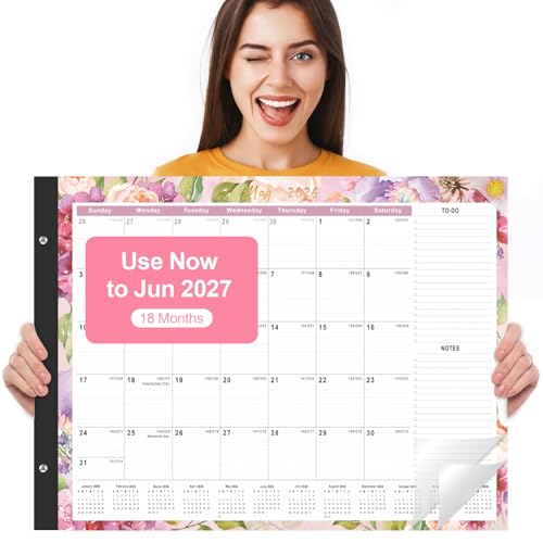Gannyfer Desk Calendar 2026-2027 - 18 Month Large Desk Calendar 2026, Use Now to Jun 2027, 22" x 17" Desktop Pad Calendar, Office Supplies Perfect for Planning and Organizing In Your Home, School or Office - Image 1