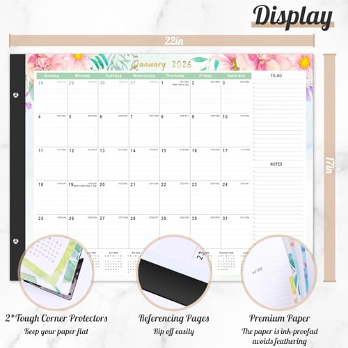 Gannyfer Desk Calendar 2026-2027 - 18 Month Large Desk Calendar 2026, Use Now to Jun 2027, 22" x 17" Desktop Pad Calendar, Office Supplies Perfect for Planning and Organizing In Your Home, School or Office - Image 3