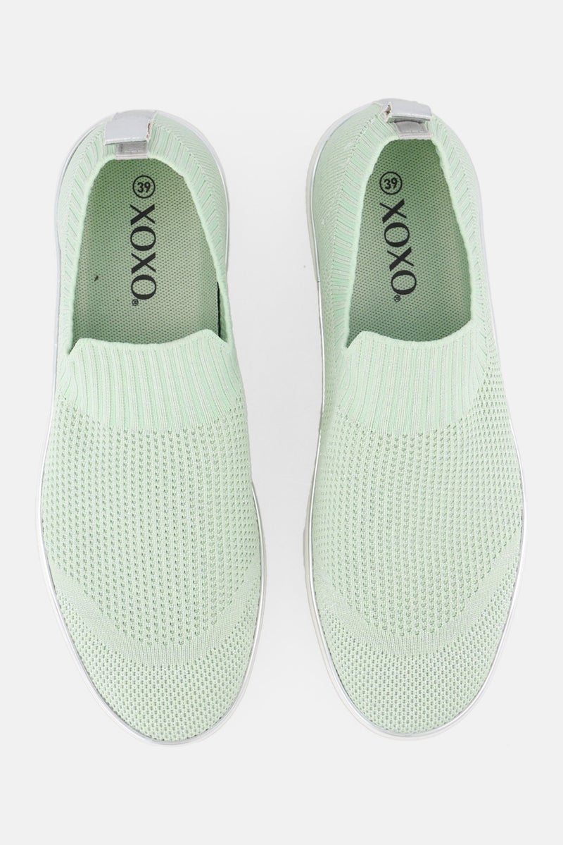 XOXO Women Slip On Casual Shoes, Mint Green - Image 3