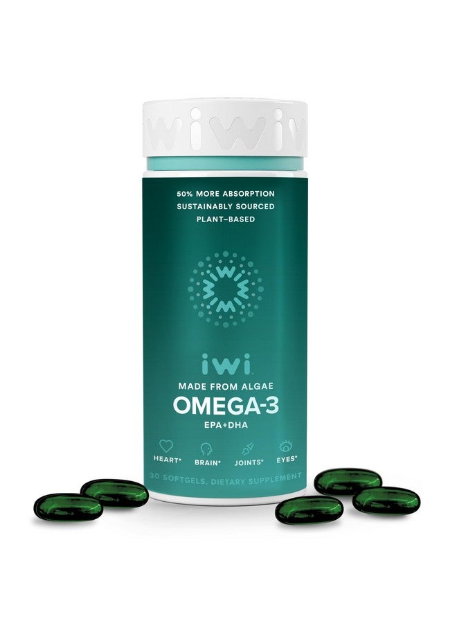 Iwi Omega-3, 30 Softgels (30 Servings), Vegan Plant-Based Algae Omega 3 with EPA + DHA, Whole-Body Support Dietary Supplement, Krill & Fish Oil Alternative, No Fishy Aftertaste - Image 1