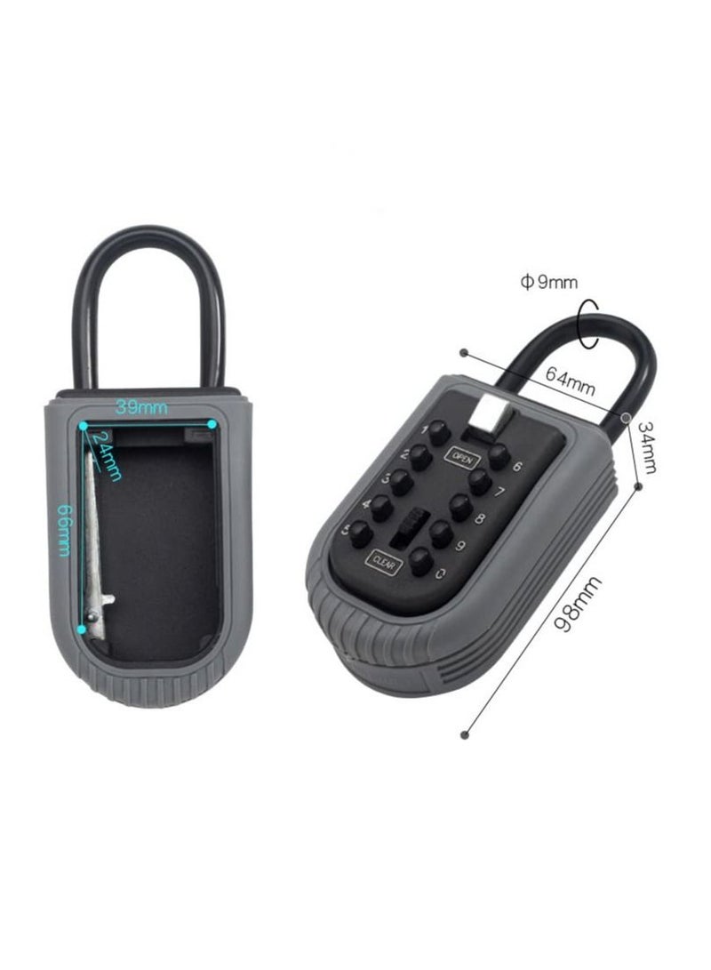 Excefore Key Safe, Portable Weatherproof Lock Box for Keys Outdoor with Removable Shackle, Hangable Combination Key Lock Box for Home Office Garage School Airbnb to Share  - Image 5