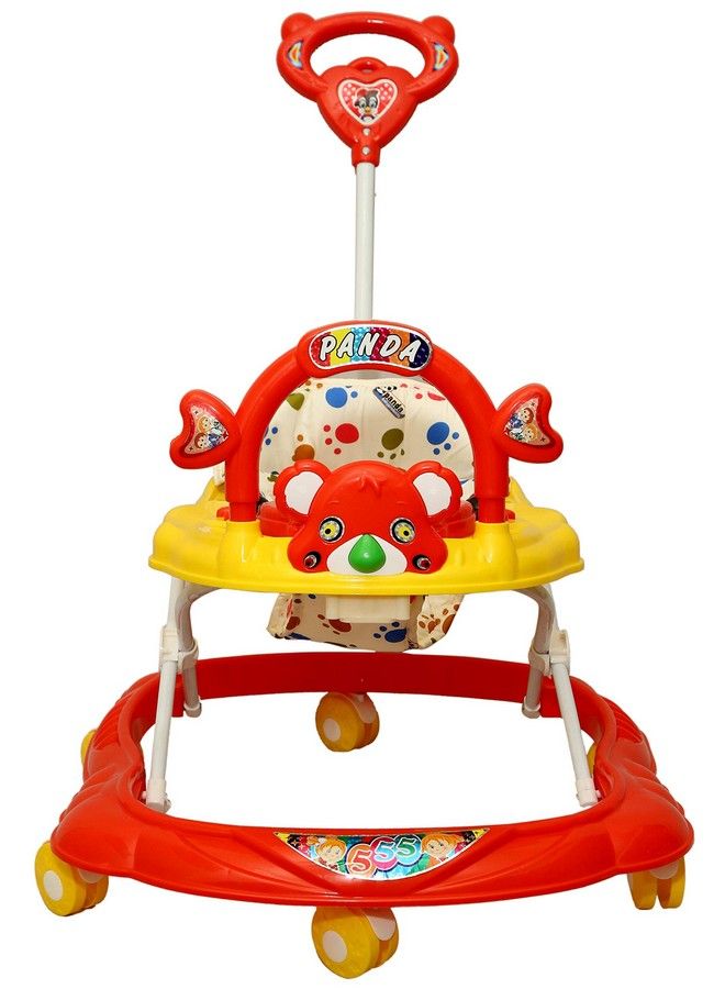 Goyal's Rabbit Face Musical Walker With Parental Push Handle & 3 Levels Height Adjustment Red Yellow - Image 3