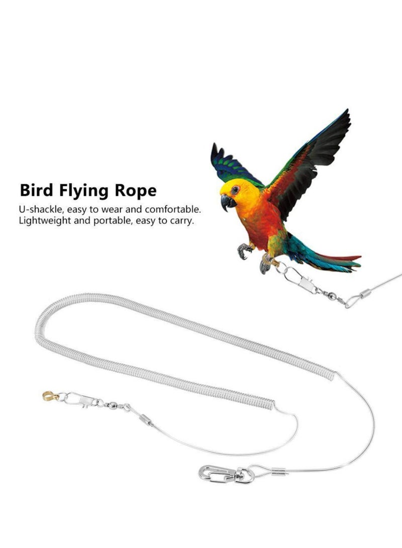 SYOSI Bird Harness Anti Bite Bird Aviator Outdoor Bird Flying Training Rope, Elastic Outdoor Bird Bird Harness Leash, Bird Training Rope Bird for Pet 6mm*3M - Image 4
