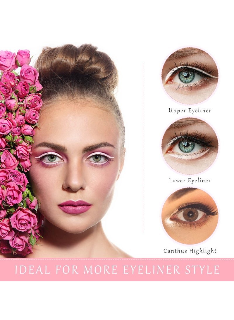 KASTWAVE White Eyeliner Pencil Soft Highlighter Eye Liner Pencil Lying Eye Brightener Stick Eyeshadow Pencil Waterproof Hypoallergenic White Eye Liners Makeup Pencils Easy to Color Eye Makeup - Image 3