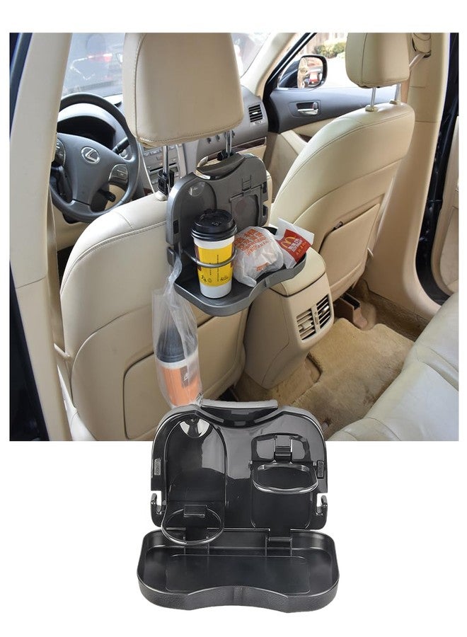 POTAUTO Foldable Backseat Car Tray - Multi-Function Travel Food & Drink Holder Organizer for Kids & Adults - Universal Fit Seat Mount Table for Cars, SUVs & Trucks - Image 1