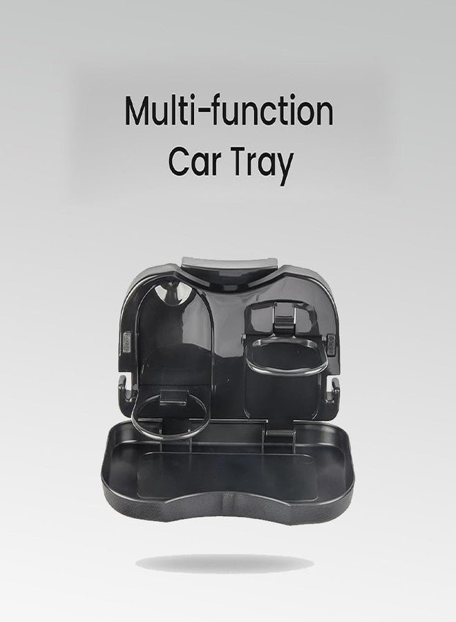 POTAUTO Foldable Backseat Car Tray - Multi-Function Travel Food & Drink Holder Organizer for Kids & Adults - Universal Fit Seat Mount Table for Cars, SUVs & Trucks - Image 2