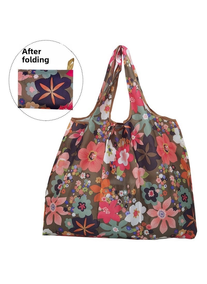 Generic 1 x 5 pcs Foldable Eco-Friendly Large Oxford Shopping Tote Flower 1 