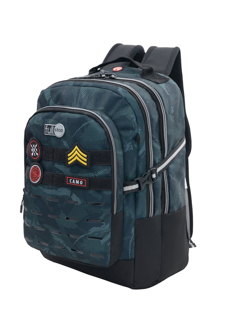 fullstop Full Stop 19" Kids Backpack – Olive Green Camo – with Pencil Case – School Bag Set – Durable & Stylish Design - Image 3