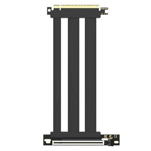 GLOTRENDS 200mm PCIe 5.0 Riser Cable for RTX5090 RTX4090 RX9070 RX7900, Compatible with PCIe 5.0/4.0 GPUs, 90 Degree Right Angle for Vertical GPU Mount - Image 1