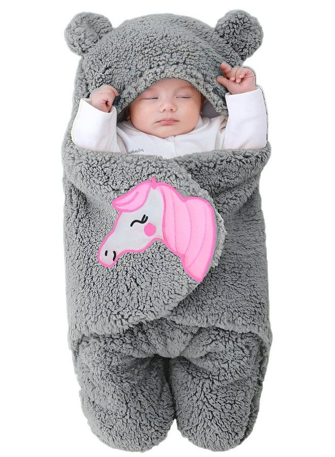 Brandonn Baby Blankets New Born Pack Of Wearable Hooded Swaddle Wrapper Sleeping Bag For Baby Boys And Baby Girls Pack Of 1 (06 Months Grey) - Image 3