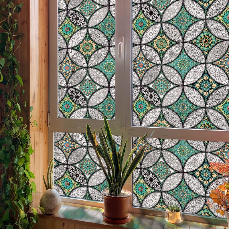Jiffdiff Window Window Privacy Film Frosted Glass Window Films Window Cling غير القابل للإزالة ، ديكور نافذة قابلة للإزالة.