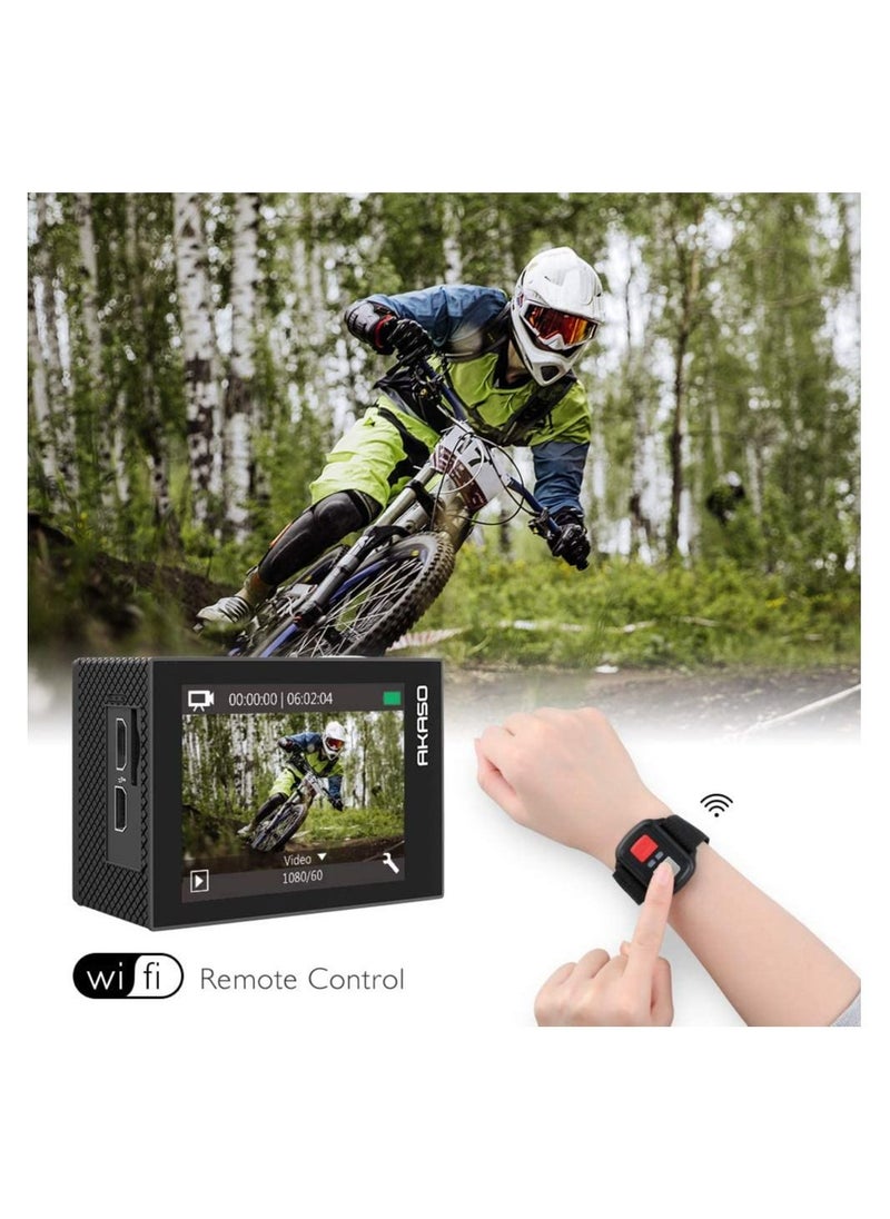 Akaso - EK7000 Pro 4K Action Camera with Touch Screen EIS Adjustable View Angle Web Camera 40m Waterproof Camera Remote Control Sports Camera with Helmet Accessories Kit - Image 1