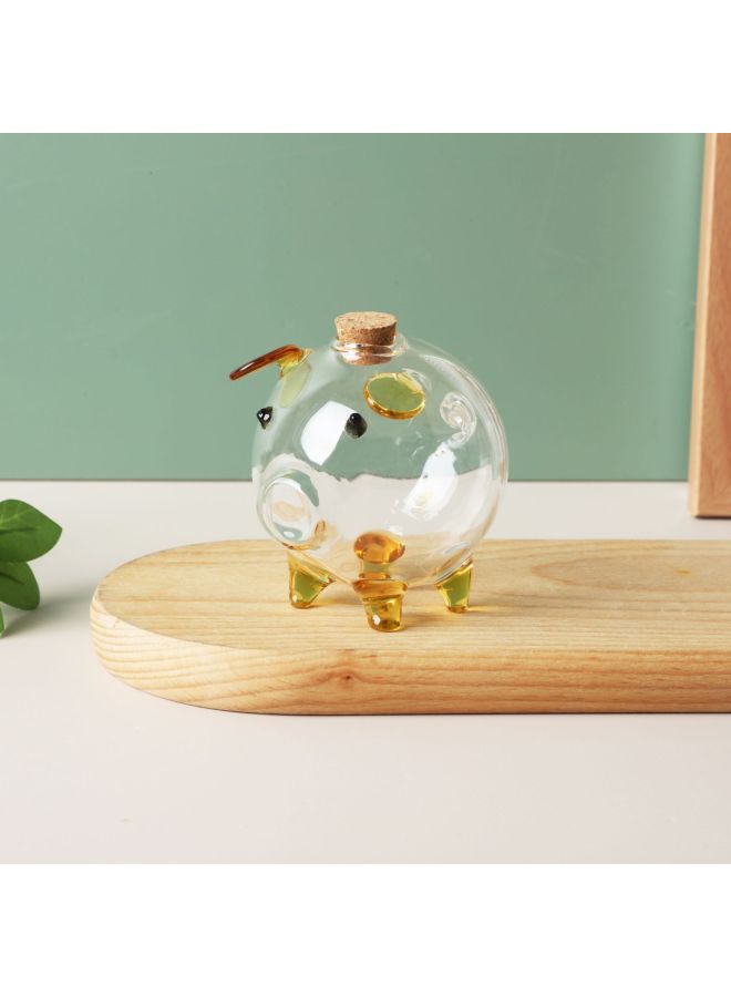 Gold Bean Transparent Piggy Bank Piggy Glass Bottle Small Gold Bean Storage Bottle Wishing Bottle Gold Bean Storage Bottle Lucky Bag-Color:10*8*9 Golden Long Mouth - Image 3