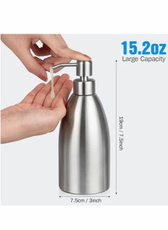 Stainless Steel Countertop Soap Dispenser 500ml, Rust-Proof Liquid Pump Bottle for Kitchen, Bathroom and Hand Dish Lotion[Upgraded Version] - pzsku/Z192FE38FFECA8E418859Z/45/_/1695806830/2b0c1ccd-76f6-485c-820b-851689da3835