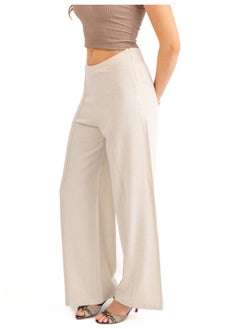 ASTK Linen Wide Leg Pants With Front Stitch  - Image 1