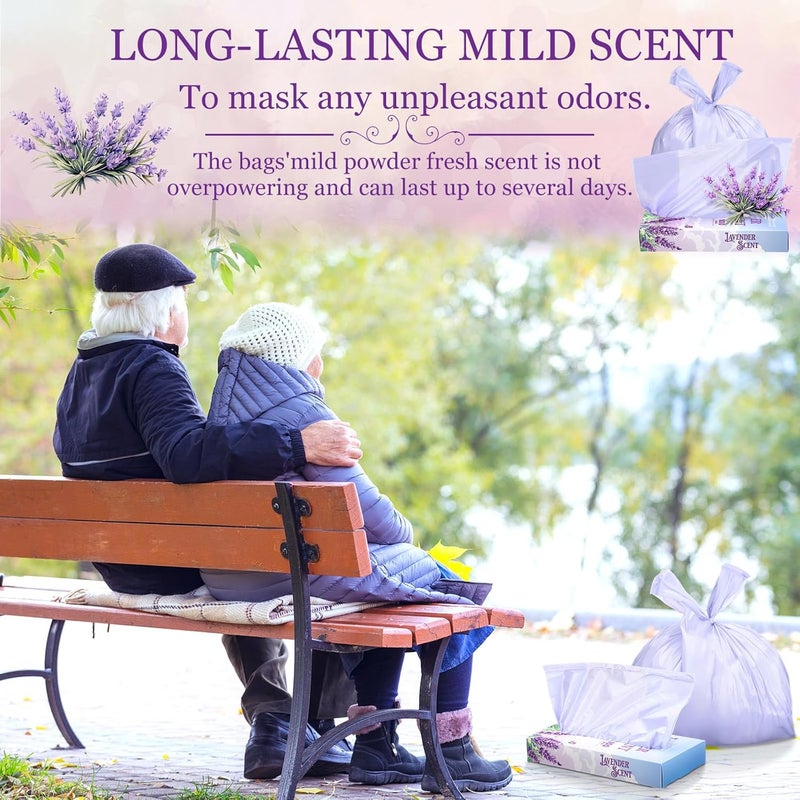 Teenyyou 200 قطعة 177 × 98 في أكياس النظافة المعطرة باللافندر للتخلص من النفايات بشكل سري للمنتجات النسائية، أكياس التخلص من الحفاضات أو نفايات الحيوانات الأليفة مع علامات سهلة الربط - Image 4