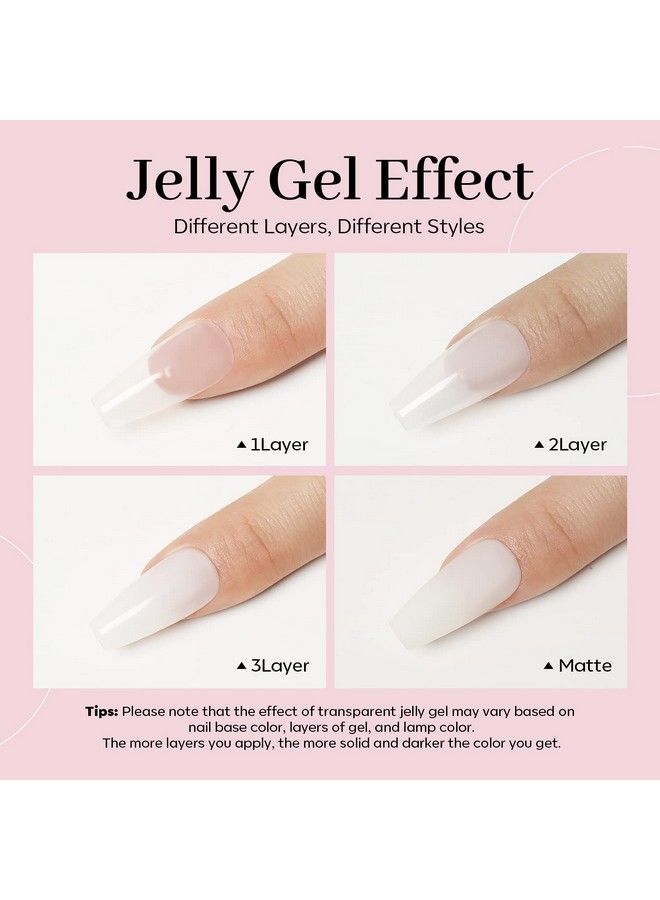 modelones مجموعة طلاء أظافر جل 1 قطعة 15 مل من جل شفاف أبيض حليبي شفاف بلون أبيض نقي مجموعة طلاء أظافر جل نقع مع مصباح LED للصالون في المنزل هدية مانيكير أظافر جل للنساء والفتيات - Image 4