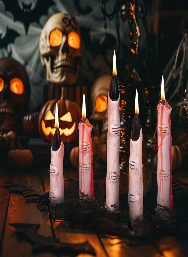 ORALEAF Halloween Taper Candles - Novelty Finger Candle Sticks for Holiday Decorations (Pink Skin Tone) - Image 2