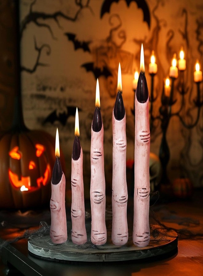 ORALEAF Halloween Taper Candles - Novelty Finger Candle Sticks for Holiday Decorations (Pink Skin Tone) - Image 3
