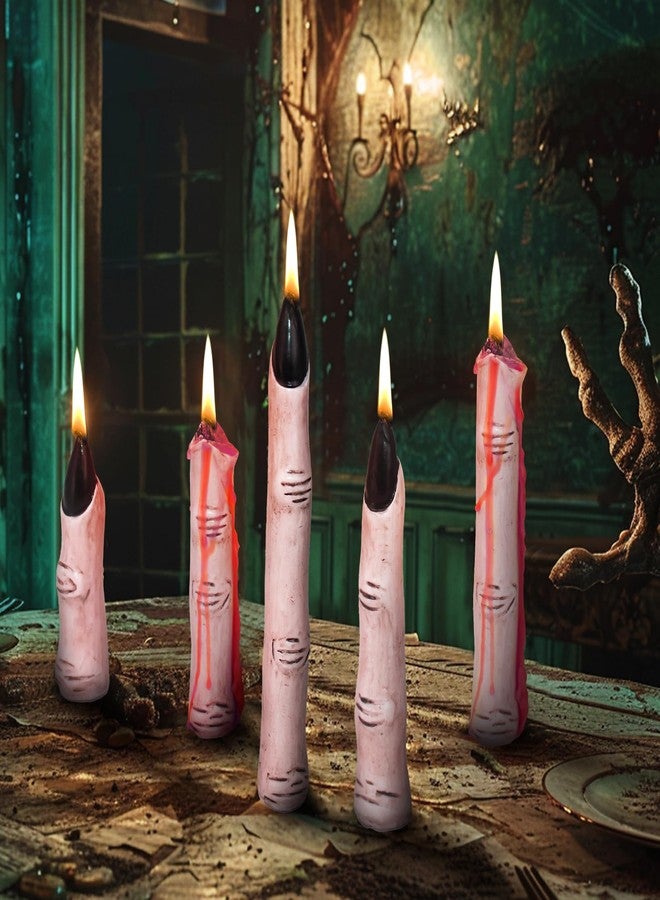 ORALEAF Halloween Taper Candles - Novelty Finger Candle Sticks for Holiday Decorations (Pink Skin Tone) - Image 5