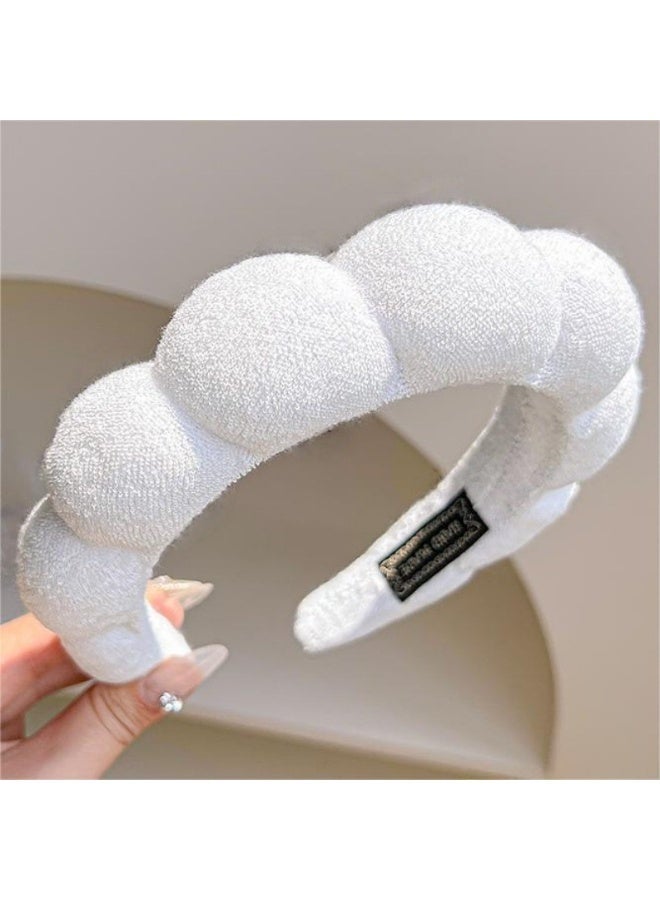 Spa Headband for Face Washing & Makeup, Skincare Hair Band with Wrist Wash Bands and Hair Clips - Image 2
