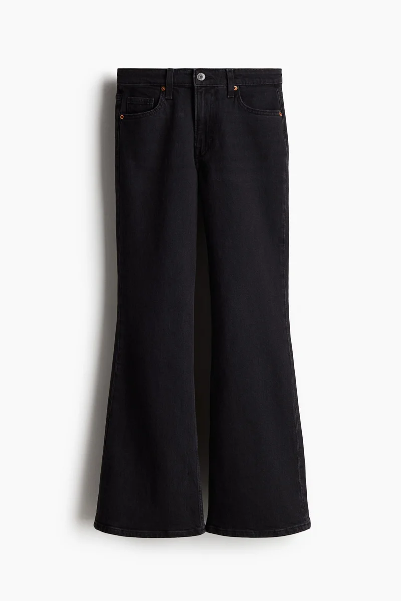 اتش اند ام جينز بقصّة خصر عالية وساق واسعة