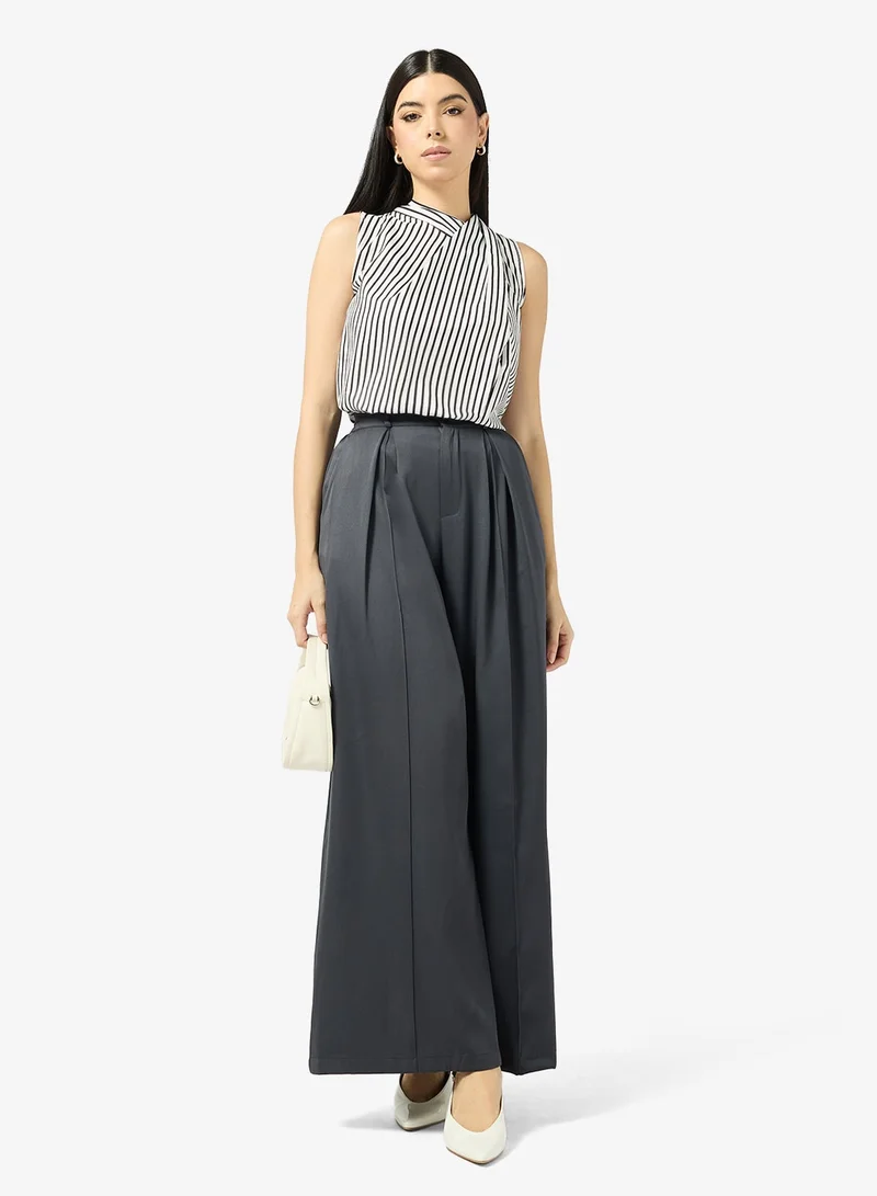 Ella  Striped Sleeveless Blouse for Women | Best Price UAE
