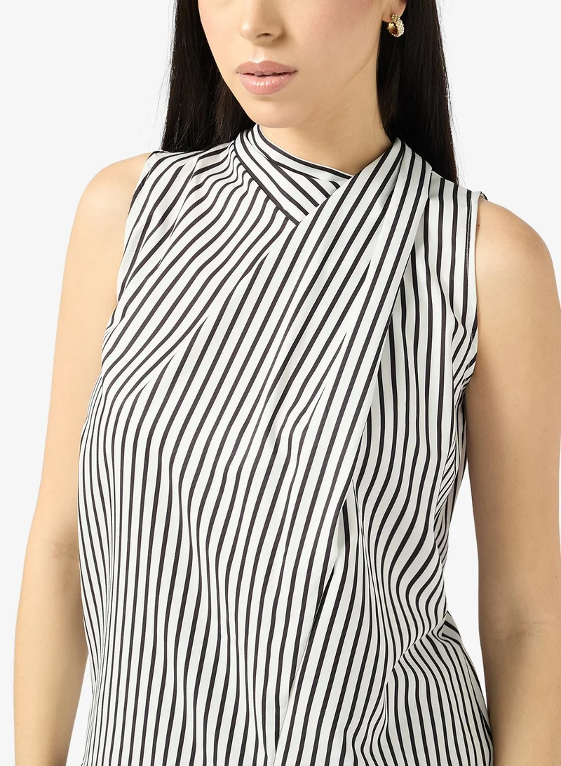 Ella  Striped Sleeveless Blouse for Women | Best Price UAE
