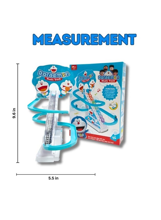 Goyal's Doraemon's Track Racing Toys for Kids - Small Doraemon's Stair Climbing Toys for Kids, Escalator Toy with Lights and Music - 3 Doraemon's Toy Included (Doraemon Racing Track Toy) - Image 3