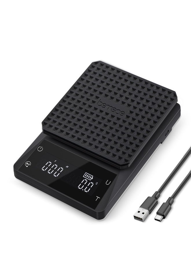 bemece 0.1g Precision Coffee Scale with Timer, Digital Espresso Scale with Back-Lit LCD Display, IPX6 Waterproof Drip Espresso Scale, 3 Units of Measurement for Espresso, French Press, Kitchen Use - Image 1