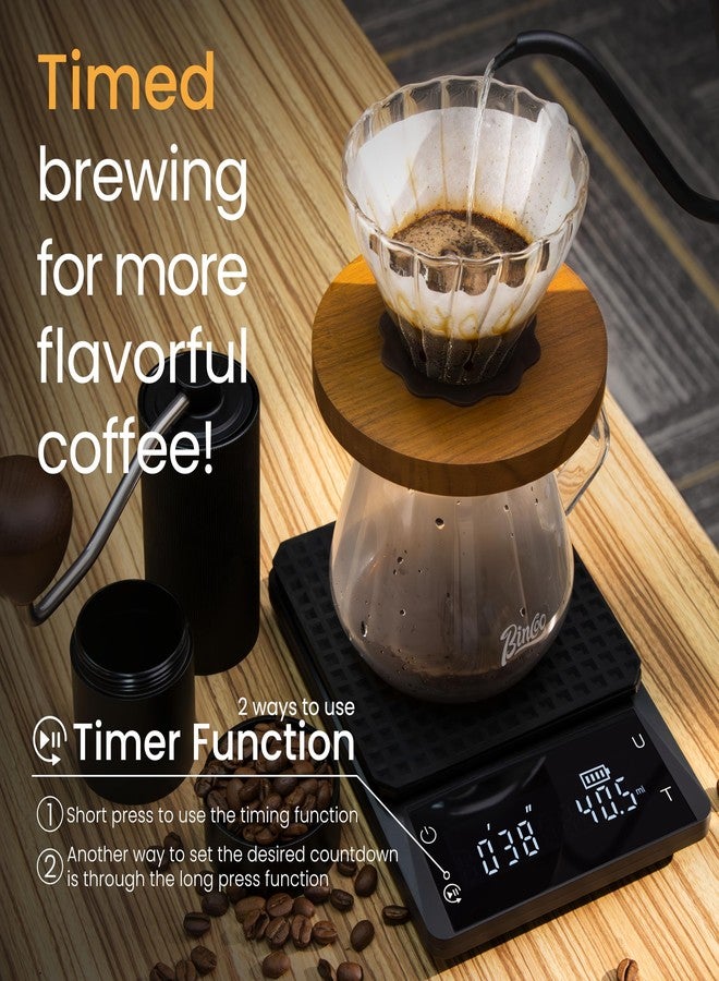 bemece 0.1g Precision Coffee Scale with Timer, Digital Espresso Scale with Back-Lit LCD Display, IPX6 Waterproof Drip Espresso Scale, 3 Units of Measurement for Espresso, French Press, Kitchen Use - Image 5