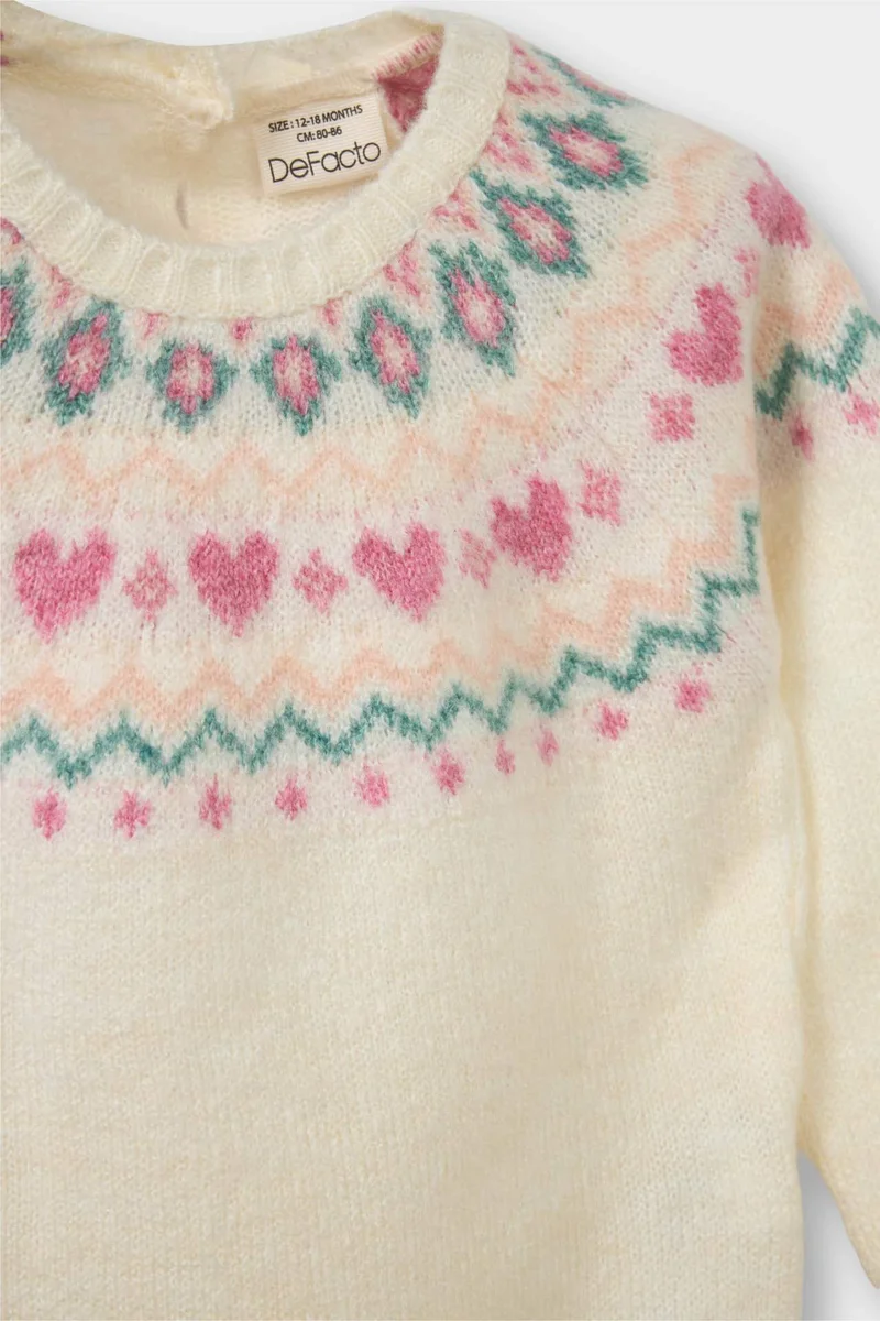 ديفاكتو Baby Girl Regular Fit Crew Neck Pullover