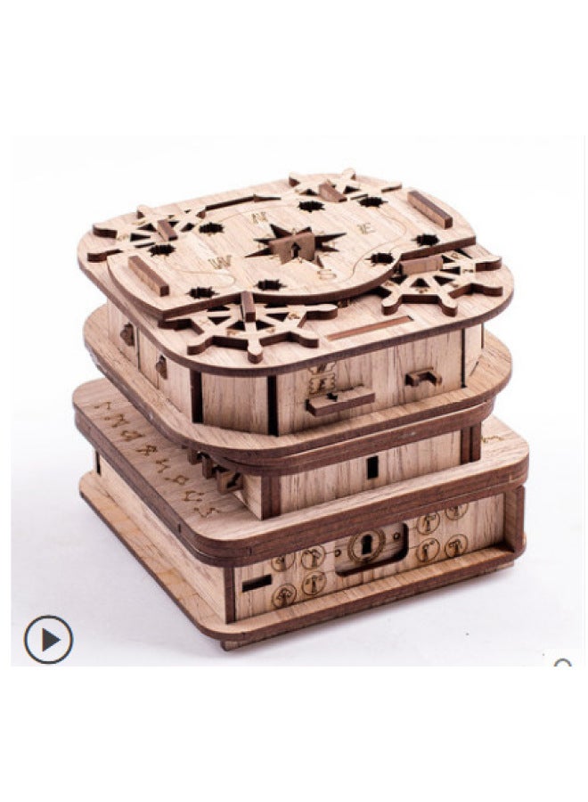 Nautilus Chamber of Secrets Box ألغاز الصور المقطوعة محطة مستقلة قائمة أحجية الصور المقطوعة الأكثر مبيعًا-اللون: David Jones Locker Black Walnut Diy - Image 1