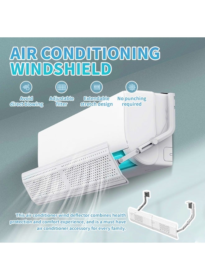عاكس مكيف هواء محمول سميك بدون حفر، سهل التركيب والاستخدام للتحكم الأمثل في تدفق الهواء، حاجز هواء تبريد منزلي لفتحات مكيف الهواء - Image 2