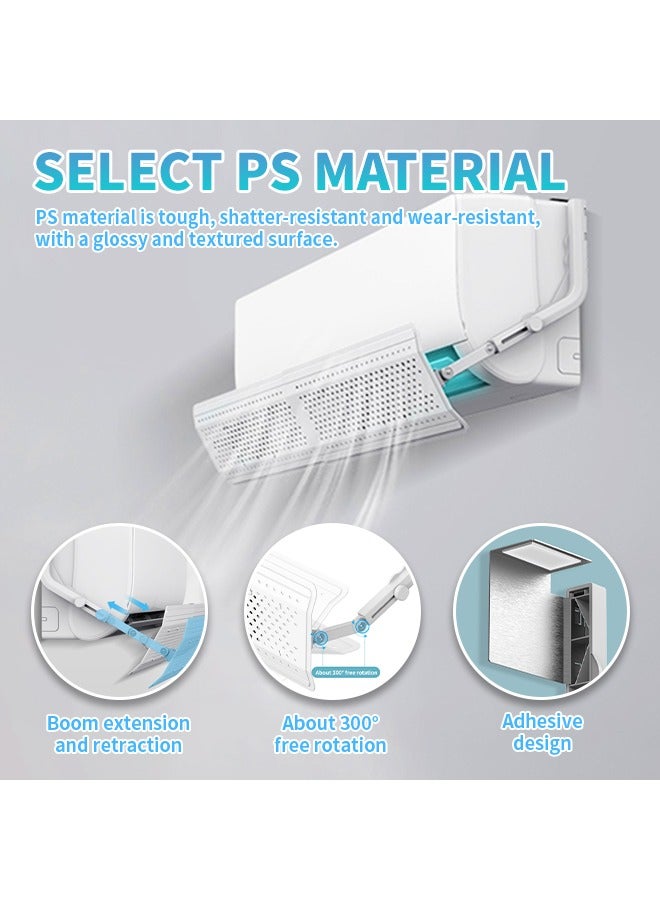 عاكس مكيف هواء محمول سميك بدون حفر، سهل التركيب والاستخدام للتحكم الأمثل في تدفق الهواء، حاجز هواء تبريد منزلي لفتحات مكيف الهواء - Image 3