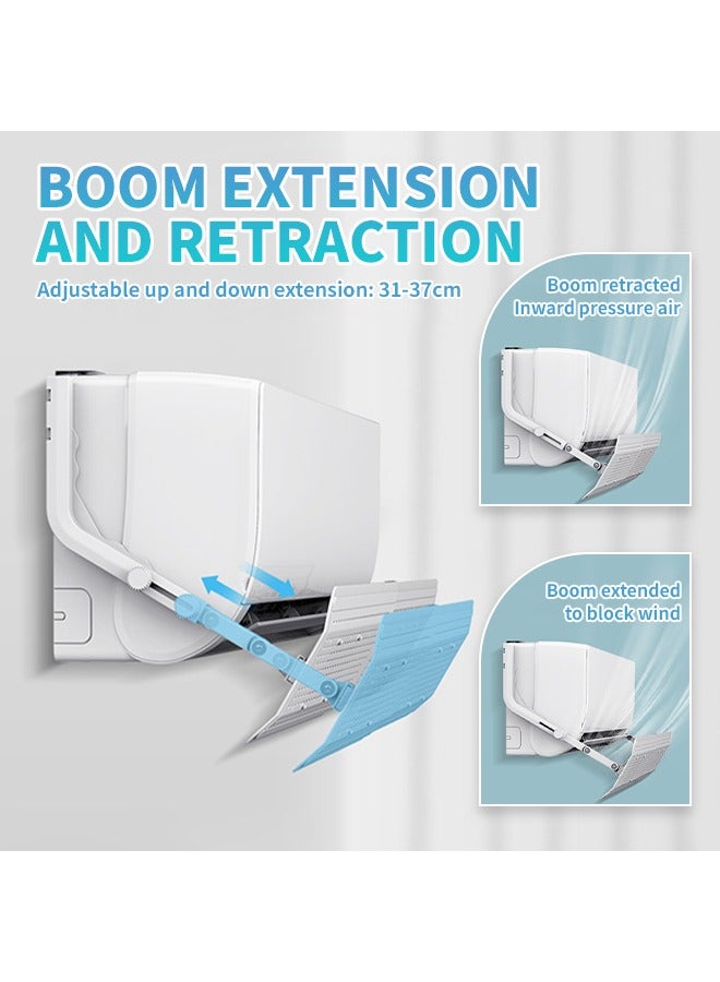 عاكس مكيف هواء محمول سميك بدون حفر، سهل التركيب والاستخدام للتحكم الأمثل في تدفق الهواء، حاجز هواء تبريد منزلي لفتحات مكيف الهواء - Image 4