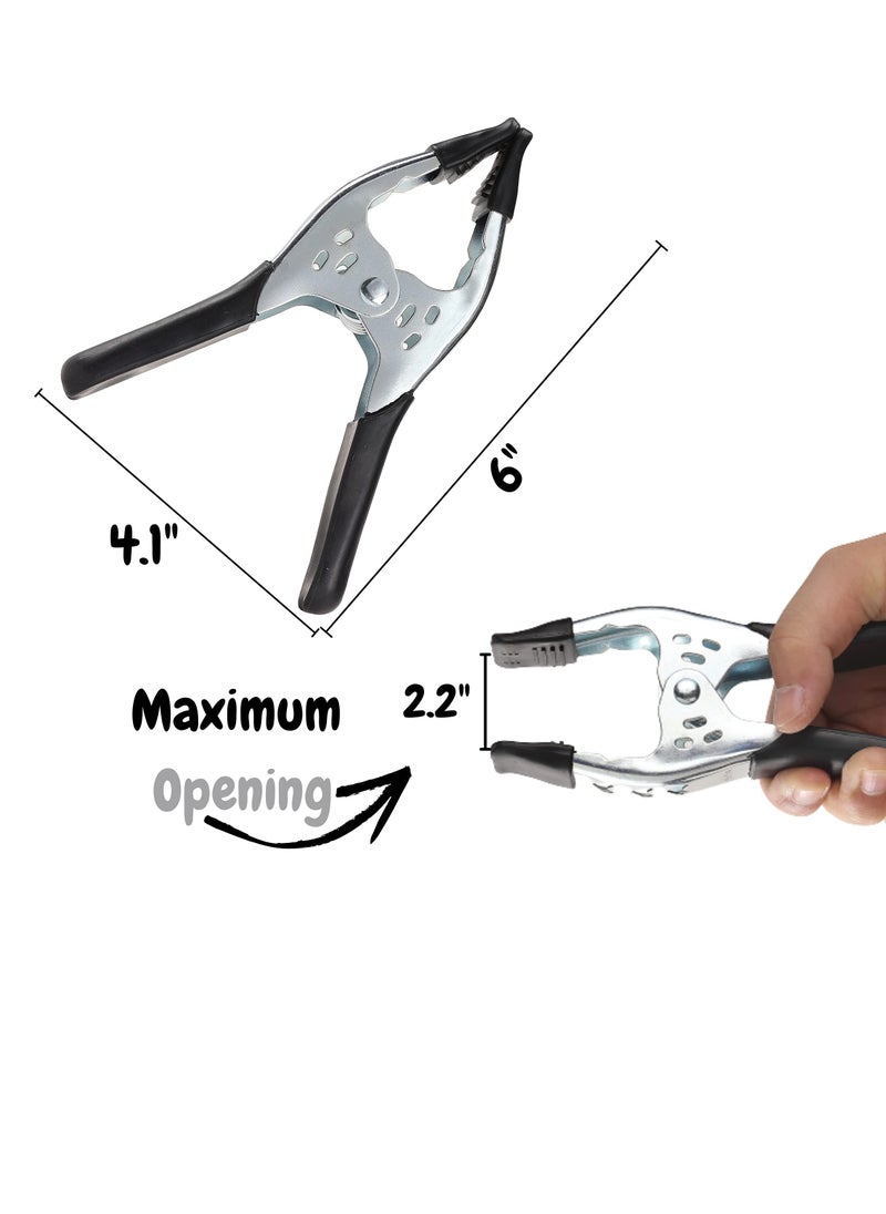 KASTWAVE - Spring Clamps, 2 Pack, 6 Inches, Clamps Heavy Duty, Clamps, Spring Clips, Metal Clamps, Heavy Duty Clamps, Heavy Duty Clasp, Spring Metal Clamps, Heavy Duty Clips Clamp, Hand Clamps - Image 1