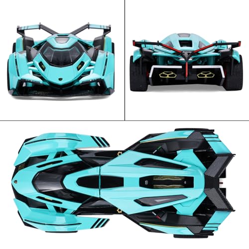 SASBSC Toy Cars Lambo V12 Sports Car Toy with Light and Sound Diecast Metal Model Cars for 3+ Year Old Boys Pull Back Race Car Gift Toys for Kids Ages 3+ (Blue) - Image 5