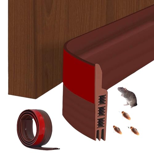 RANUR Silicone Self Adhesive Door Bottom Sealing Strip Guard For Home Door Protector For Home From Dust,Insects,Waterproof,Soundproof Door Seal,Door Air Blocker 1 Meter(1 Meter-Pack Of 3,Brown) - Image 1