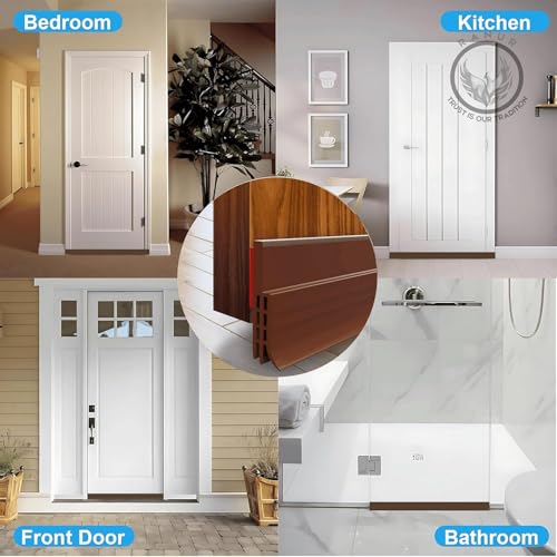 RANUR Silicone Self Adhesive Door Bottom Sealing Strip Guard For Home Door Protector For Home From Dust,Insects,Waterproof,Soundproof Door Seal,Door Air Blocker 1 Meter(1 Meter-Pack Of 3,Brown) - Image 5
