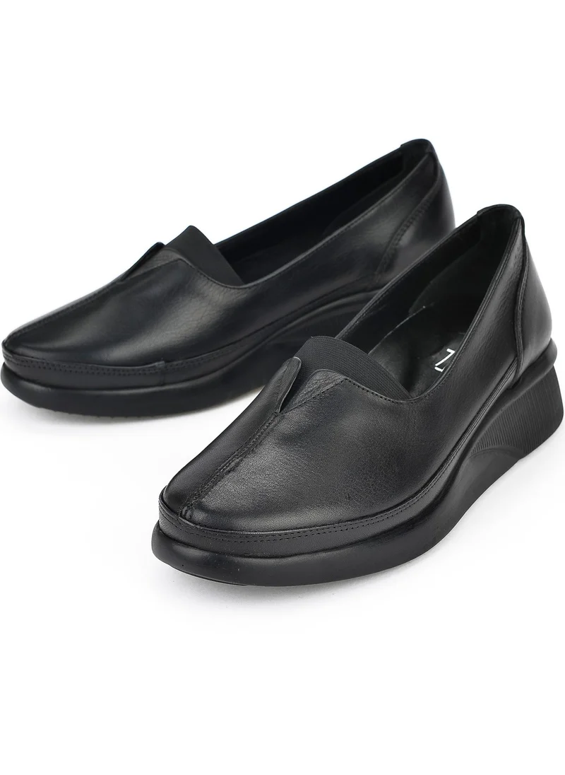 زيا , Women's Leather Shoes 13355Z2352 Black